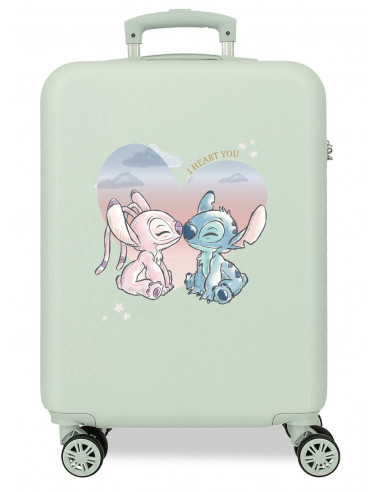 4041145 ABS SUITCASE 55CM 4W.  STITCH Y HEART YOU MINT